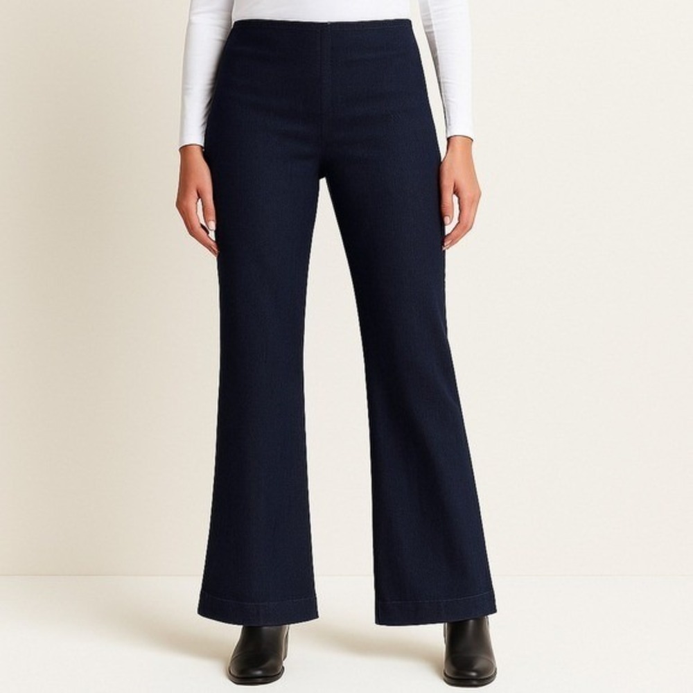 Chico's Platinum Bootcut Jeans Dark‎ Wash Women 0 (XS/4) Trouser Midrise Stretch